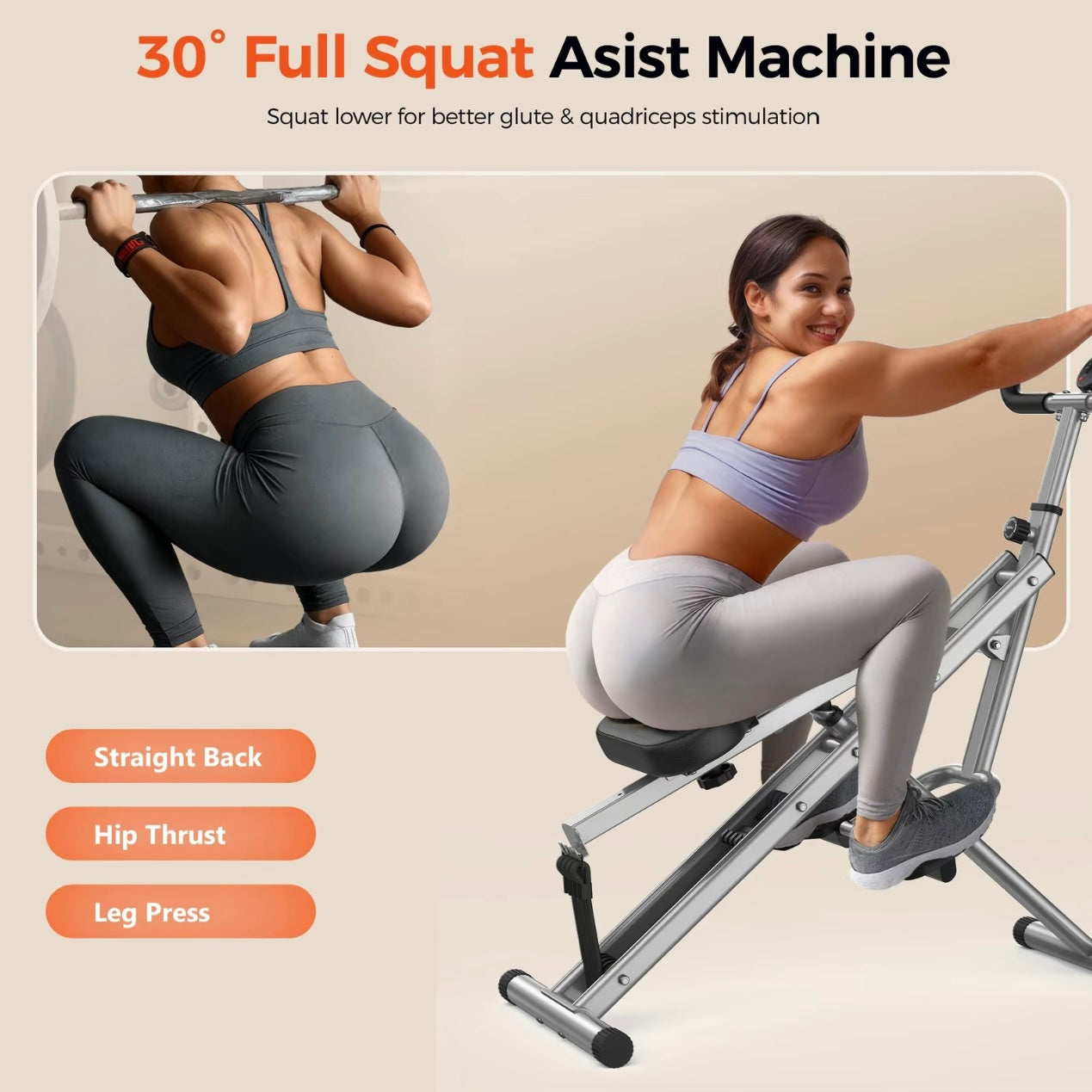 SquatXpert Multi-Functional Full Body Foldable Squat Exercise Machine